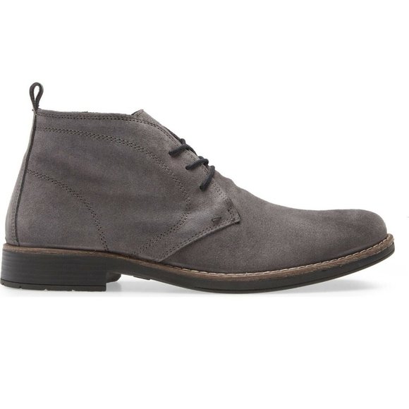 Nordstrom Men's 12-12.5 Grey Ms. Grayson Waterproof SUEDE Chukka Boot. ITALY - Picture 2 of 6